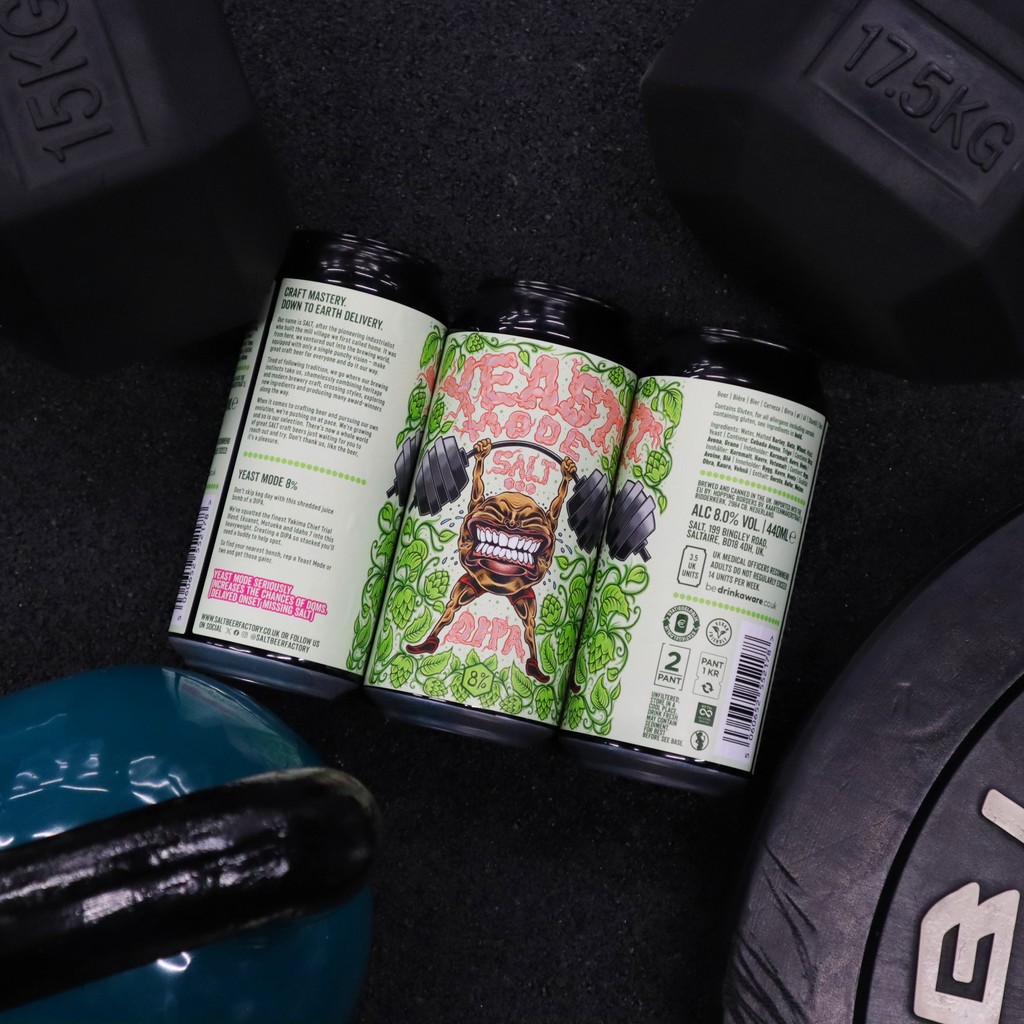 Y E A S T  M O D E 🏋️‍♂️

Don’t skip keg day with this shredded juice bomb of a DIPA.

We’ve squatted the finest Yakima Chief Trial Blend, Ekuanot, Motueka and Idaho 7 into this heavyweight. Creating a DIPA so stacked you’ll need a buddy to help spot.

saltbeerfactory.co.uk