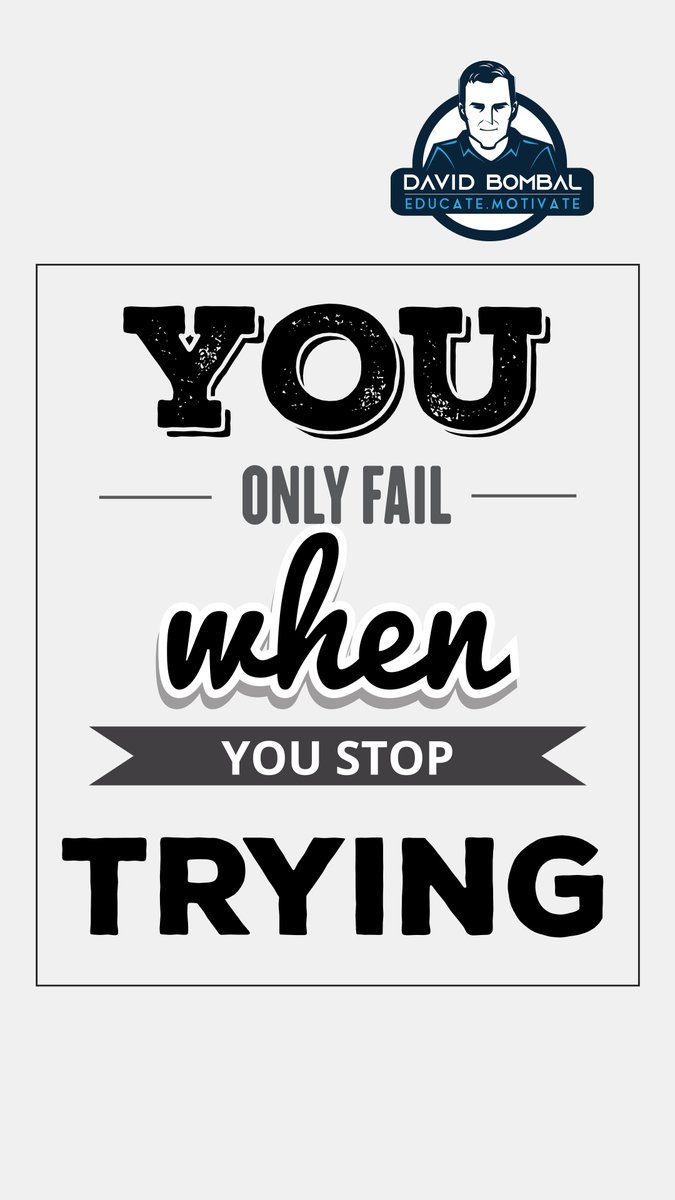 You only fail when you stop trying.

#DailyMotivation #inspiration #motivation #bestadvice #lifelessons #changeyourmindset