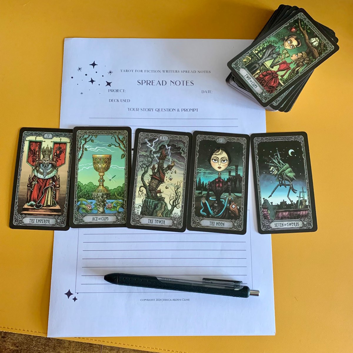 I backed @jessicaardencline's <a href="/Kickstarter/">Kickstarter</a> and just got my copy of Tarot for Fiction Writers - it's a really amazing way to inject some fun and randomness into my writing! 

Plus, this Dark Mansion tarot set is just amazing to look at 😍

#Tarot #TarotForFictionWriters