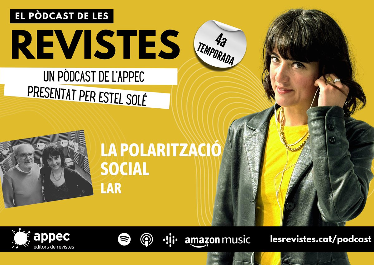 Com arribem a tenir un món tan polaritzat? 🌎 🎙️ En aquest nou episodi del Pòdcast de les Revistes en parlem amb @fbrunes, membre del consell de redacció de la @revistalar_cat, que també ens explica el canvi de Ciutat Nova a LAR. 🎧Escolta l'episodi a 👉spoti.fi/3Vmmr5i