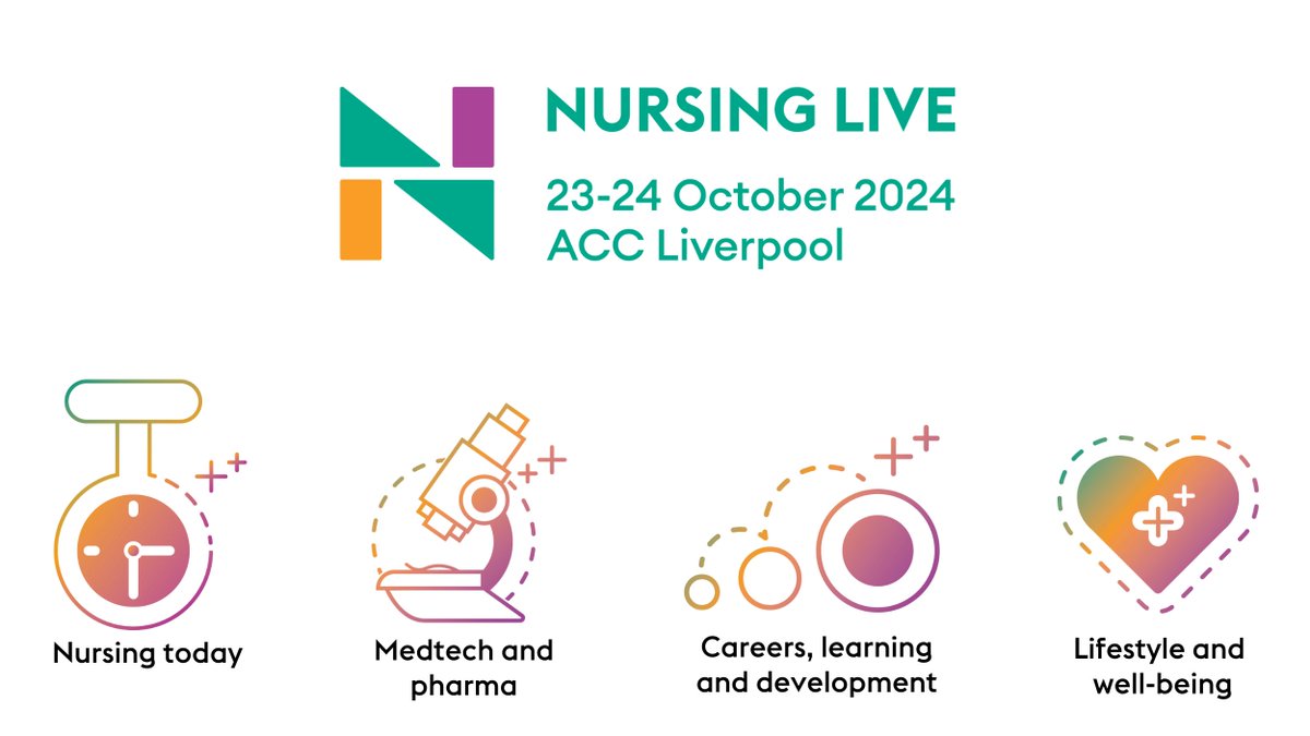 🌟 Explore the four zones at Nursing Live 2024! 🌟
🏥 Nursing today
🩺 Careers, learning and development
❤️ Lifestyle & well-being
💊 Medtech & pharma

Don't just hear about it—be part of it! Register for updates. 🔗 ow.ly/opjC50S2mgm #NursingLive2024