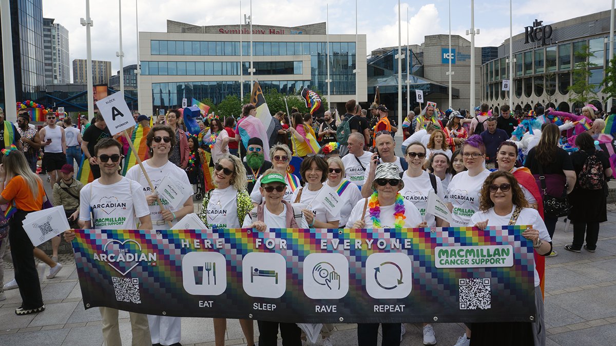 TheArcadian's tweet photo. Our amazing Arcadian by M team from last weeks Birmingham Pride!
H E R E ๐ F O R ๐ E V E R Y O N E
Thankyou to our team for showing support and joining the Pride march!
#arcadianpride #birminghampride #arcadianbirmingham #macmillancancersupport #bhampride https://t.co/CJjj24FUo7