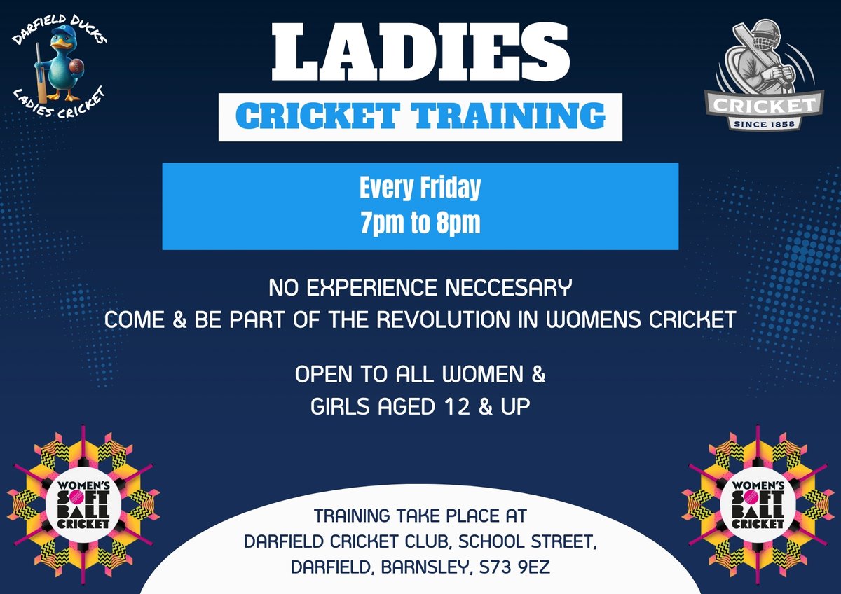 Reminder our Junior & Ladies Training takes place tonight at the club, new players always welcome.

The Kitchen & Bar are also open so time for a bit of food & a few drinks after

#UptheDCC #DCCJuniors #DCCLadies #DarfieldDucks