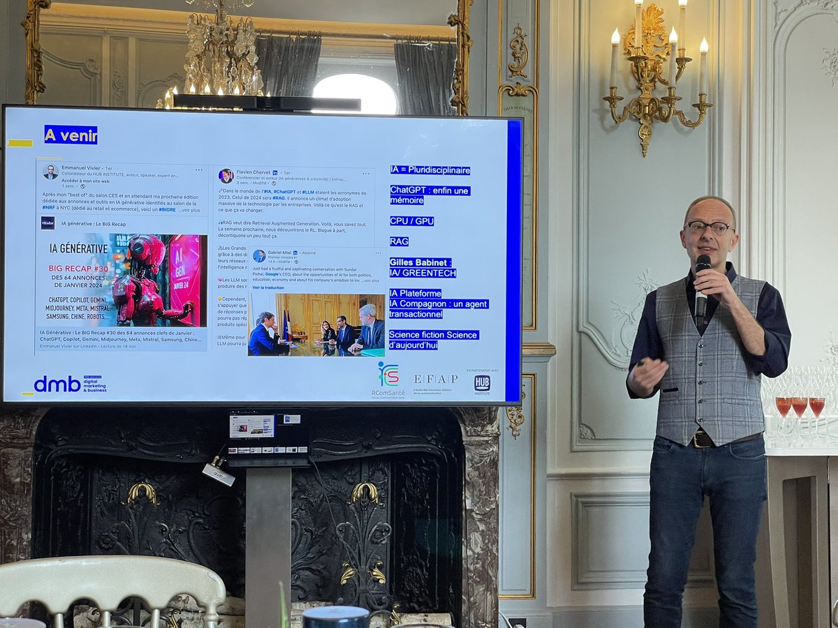 RComSante's tweet photo. Passionnant @VincentMontet sur les impacts de l’ia en santé.. il insiste sur l’importance de la formation dans le domaine #mbadmb https://t.co/IsJP0MiBfl