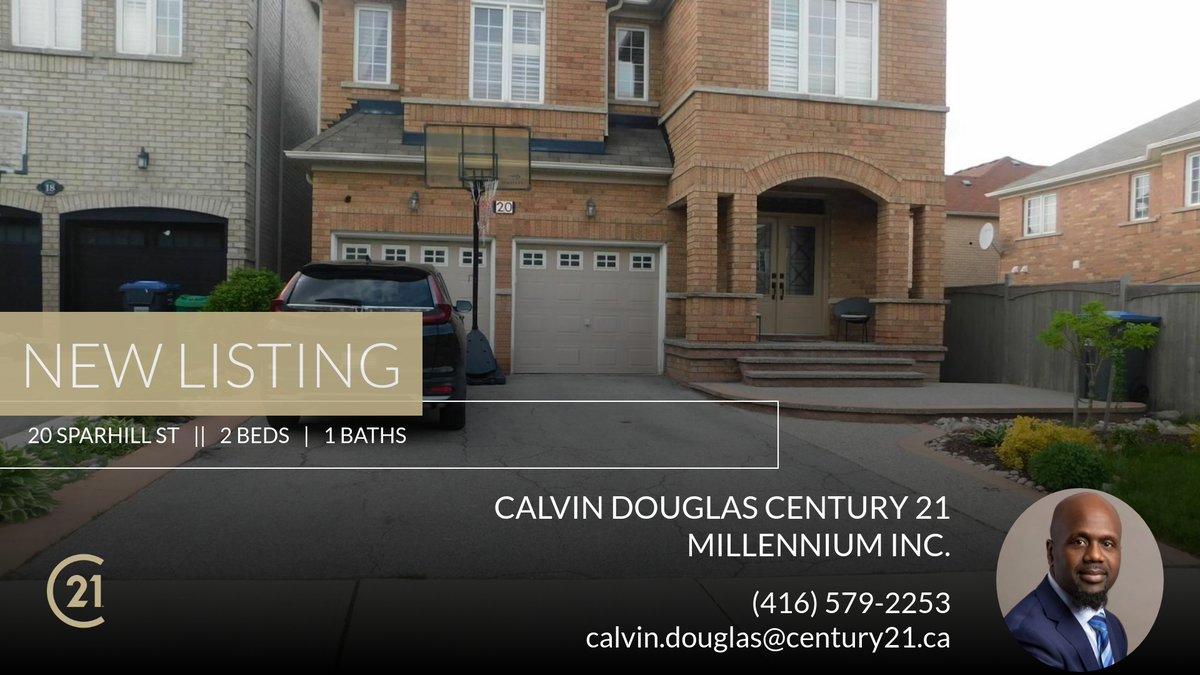 CD_Realtor's tweet image. 📍 New Listing 📍 Take a look at this fantastic new property that just hit the market located at 20 Sparhill St in Brampton. Reach out here or at (416) 579-2253 for more information

Calvin Douglas 
Century 21 Millennium Inc. Broke... homeforsale.at/20_SPARHILL_ST…