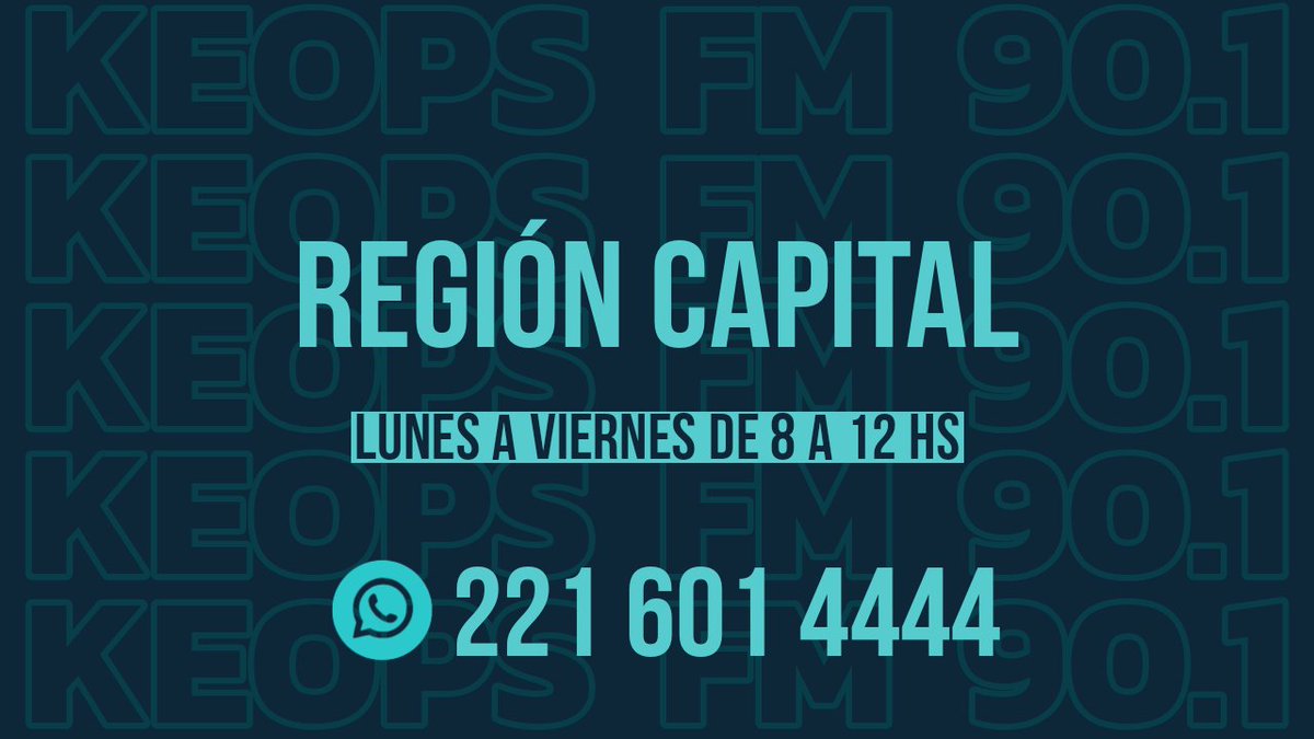 AIRE 🟥 #RegiónCapital con @YoMarcosCardoso por 𝗞𝗲𝗼𝗽𝘀 𝗙𝗠 𝟵𝟬.𝟭🎙#LaPlata + @PinarBeachFM 106.7 #LaCosta

Lunes a viernes de 8 a 12 hs.
Tu mensaje por WhatsApp al 221 601 4444 📲 buff.ly/3sOhP9Z

💻 keopsfm.com.ar
📲 buff.ly/30f4czR