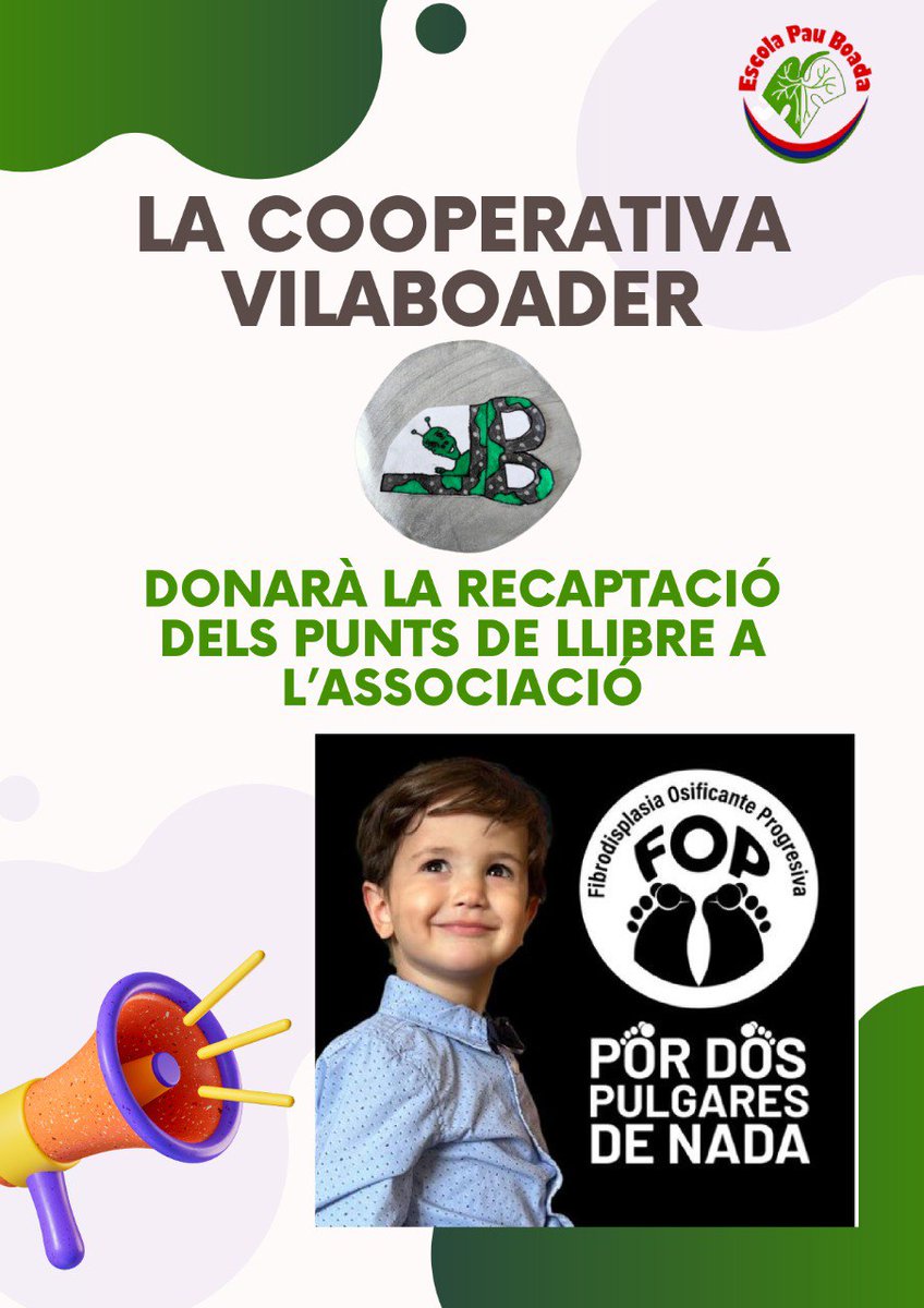 Escola Pau Boada (@escolapauboada) on Twitter photo Avui a la tarda l'alumnat de 5è de la cooperativa Vilaboader vendrà els seus productes al mercat CuEmE.
🗓️ 31 de maig
📍 Rambla de Sant Francesc
⏰ 17.00h - 19.00
👣 Col·laboració amb l'entitat "Por 2 pulgares de nada".
US ESPEREM!!! 🤩🤩🤩
<a href="/diba/">Diputació de Barcelona</a> <a href="/pordospulgares/">Por dos pulgares de nada</a> <a href="/VilafrancaAj/">Ajuntament de Vilafranca del Penedès</a> Avui a la tarda l'alumnat de 5è de la cooperativa Vilaboader vendrà els seus productes al mercat CuEmE.
🗓️ 31 de maig
📍 Rambla de Sant Francesc
⏰ 17.00h - 19.00
👣 Col·laboració amb l'entitat "Por 2 pulgares de nada".
US ESPEREM!!! 🤩🤩🤩
<a href="/diba/">Diputació de Barcelona</a> <a href="/pordospulgares/">Por dos pulgares de nada</a> <a href="/VilafrancaAj/">Ajuntament de Vilafranca del Penedès</a>