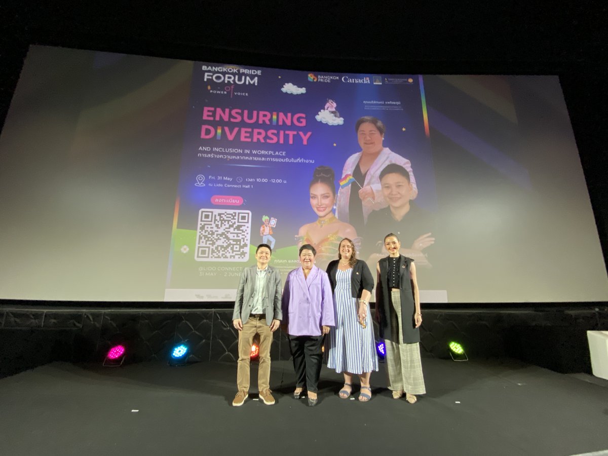 🇨🇦 is delighted to participate in the Bangkok Pride Forum. The “Ensuring Diversity & Inclusion in Workplace” seminar encouraged adoption of inclusive approaches for the full and meaningful employment of LGBTQI communities. (1/2)