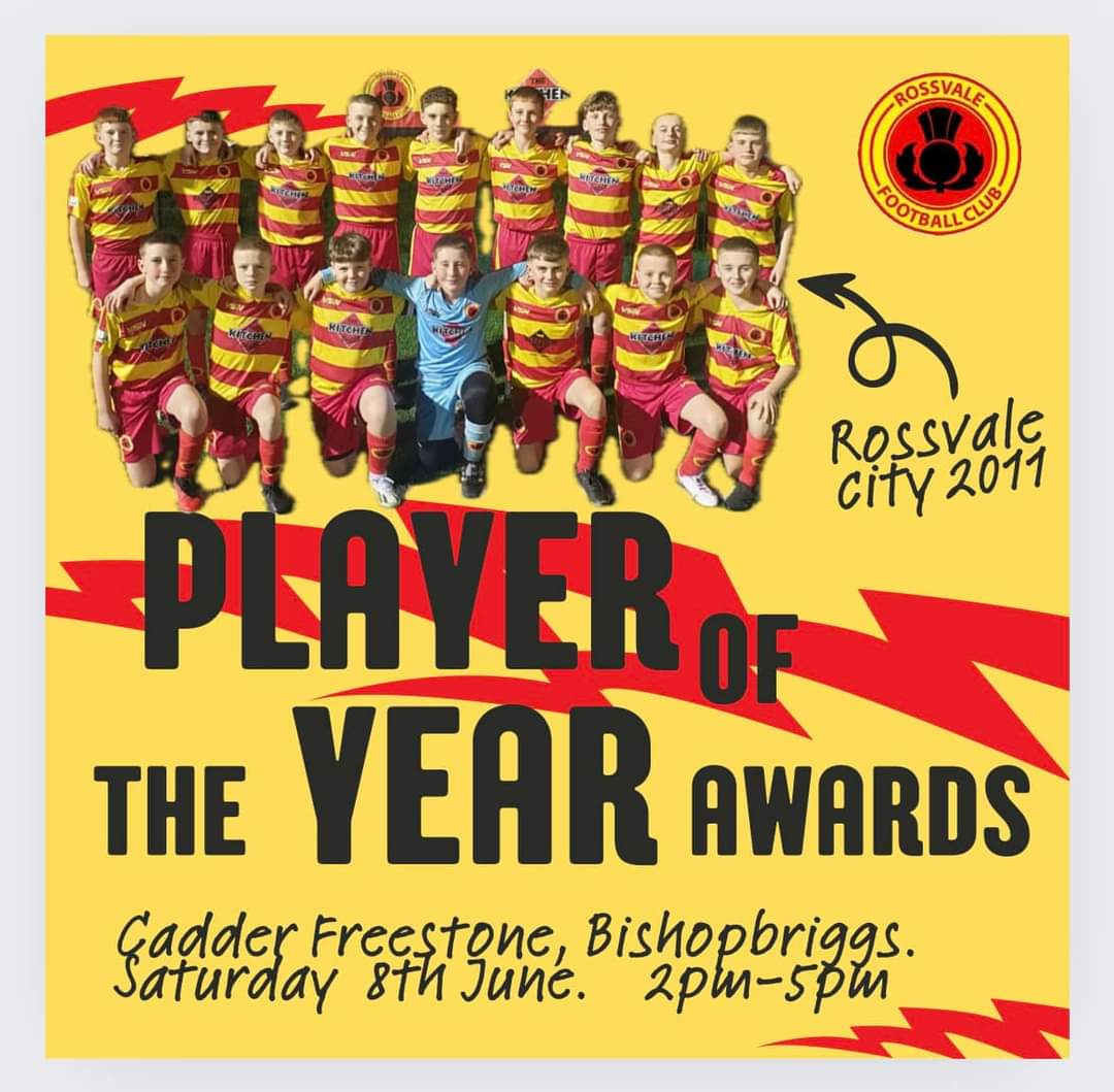 With still lots to play for this season. We prepare for our annual Players Player of the Year awards. Celebrating the achievements and performances of our players this season🏆
We hope you can join us at Cadder Freestone on Saturday 8th June, 2-5pm.  
Tickets £5(adults only)