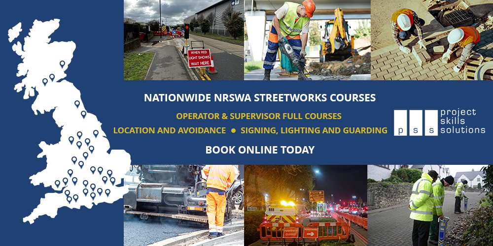 'NRSWA Streetworks courses for operatives and supervisors with Nationwide Venues! 🚧👷‍♂️  Whether you're on the ground or overseeing operations, these courses are required! Gain your Streetworks card. Book online now💻🔗 bit.ly/3lUgHRA #NRSWA #Streetworks #courses