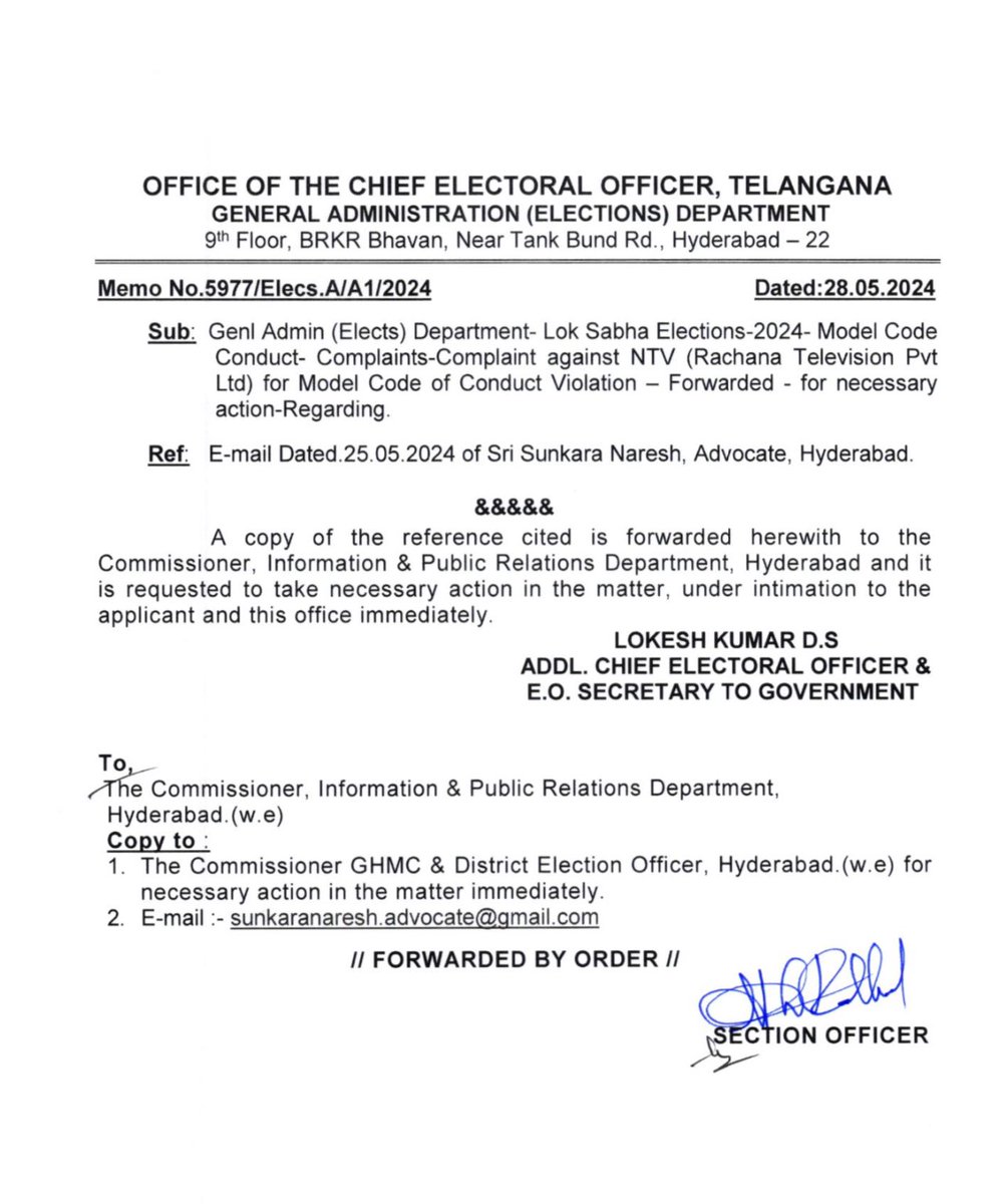Imsunkaranaresh's tweet photo. @IPRTelangana @CommissionrGHMC @ECISVEEP @NtvTeluguLive https://t.co/a2gacHDfQR