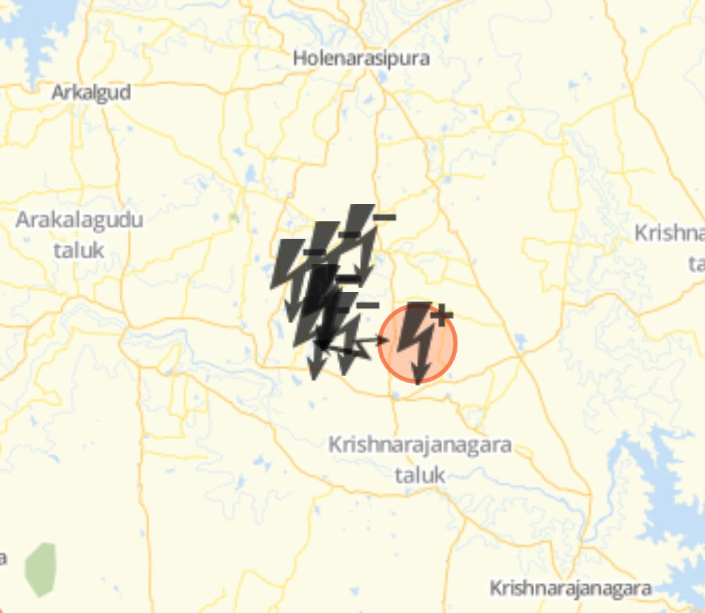 Thunderstorm activity seen in Mysuru / Hassan district border near to KR Nagara⛈️⛈️
#KarnatakaRains