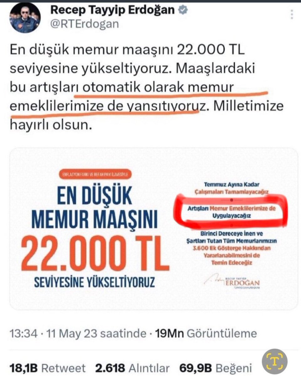 #MemurEmeklisineAdalet Sayın Cumhurbaşkanım Memur Emeklisi 11 aydır mağdur durumda. 375 sayılı yasanın 40 maddesi hepimizi mağdur etti. Talimatınızı bekliyoruz.
Ek madde iptal edilsin
Memur Emeklisi
<a href="/RTErdogan/">Recep Tayyip Erdoğan</a>
<a href="/RTEdijital/">Erdoğan Dijital Medya</a>
