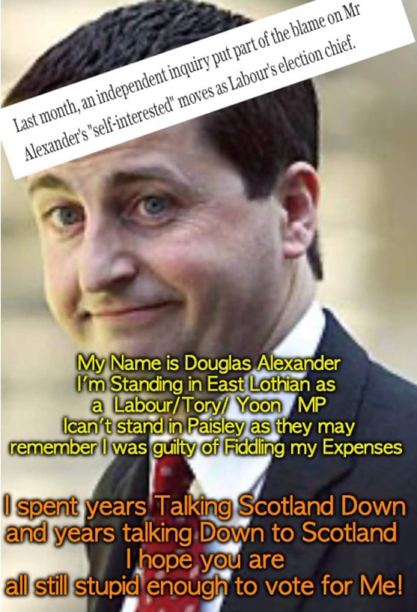 You just know Wee Dougie is hoping Scots have short memories