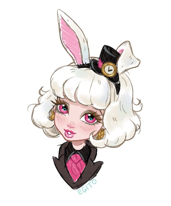 「rabbit ears white hair」 illustration images(Latest)