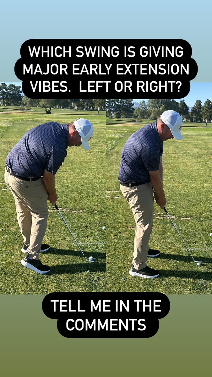 chowardgolf's tweet image. Tell me in the comments which swing is struggling with early extension? #golf #golfswing #golfswingtips