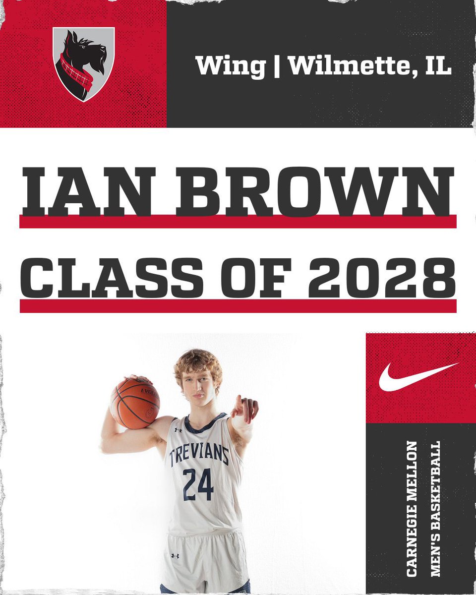 Freshman Friday! Over the next few weeks, we will be introducing the class of 2028. First up is Ian Brown from Wilmette, IL!

#TartanProud 🏀🔴⚫️