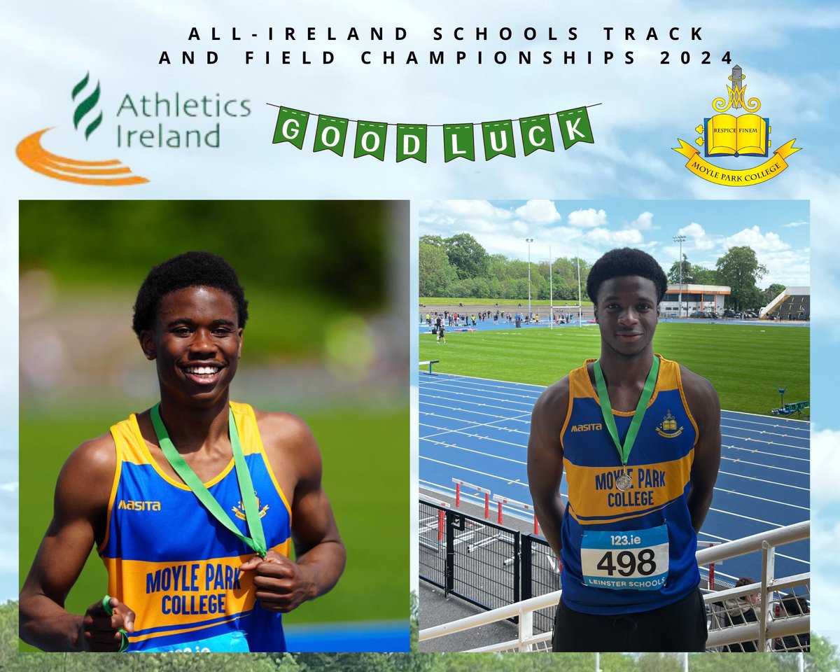 cahalane_n's tweet photo. Best of luck to Dubem &amp; Franklin in the  All Ireland Schools Track and Field Championships in Tullamore tomorrow. @irishathletics The entire school community will be watching out for you!!! @moylepark https://t.co/fjFfRxdPGn