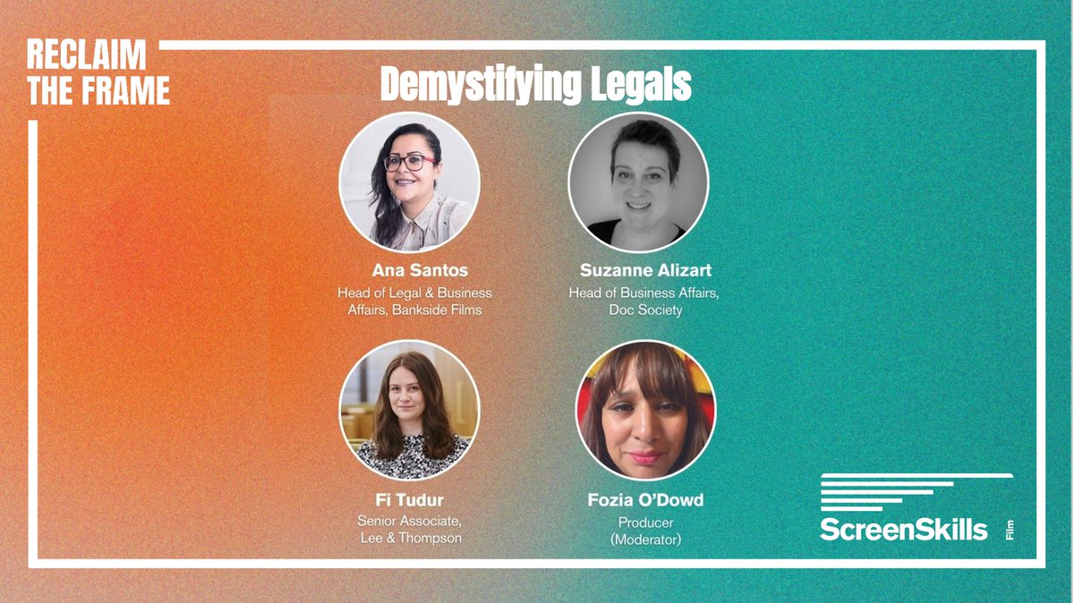 Join us for Demystifying Legals: <a href="/BanksideFilms/">Bankside Films</a> <a href="/TheDocSociety/">TheDocSociety</a> <a href="/LeeAndThompson/">Lee & Thompson LLP</a> will each present - and take your Qs - on IP, development/production &amp; sales/distribution agreements
🗓️2pm Monday I 🌐Online
💬 Captioned &amp; BSL interpreted
📝Register for free: screenskills.com/bookings/demys…