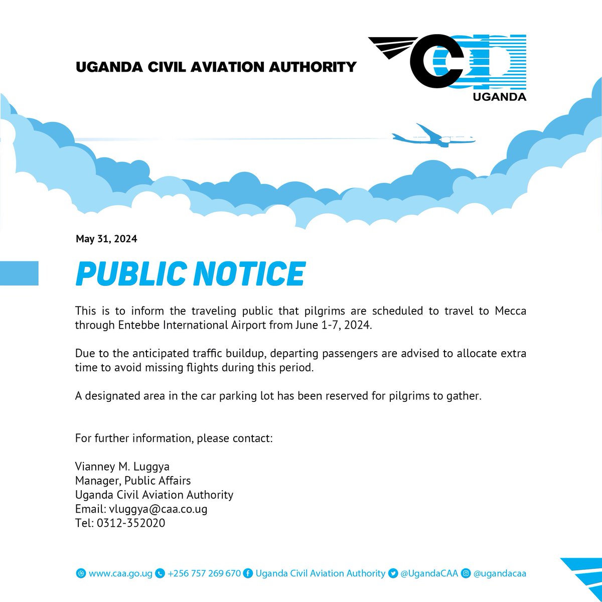 Public Notice - Pilgrims to Mecca