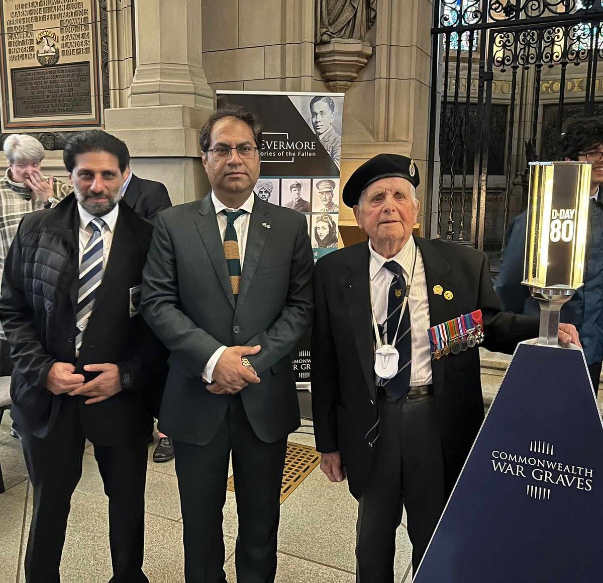 @S_A_B_S_ Co-Chair, Ifty and Vice-Chair, Kashan attended the 80th D-Day commemoration at the @ScotWarMemorial. Remembering the sacrifices of allied veterans and the British-Indian Army during both World Wars.  #DDay #Commemoration #WWII #BritishIndianArmy #Veterans #CWGC #SABS