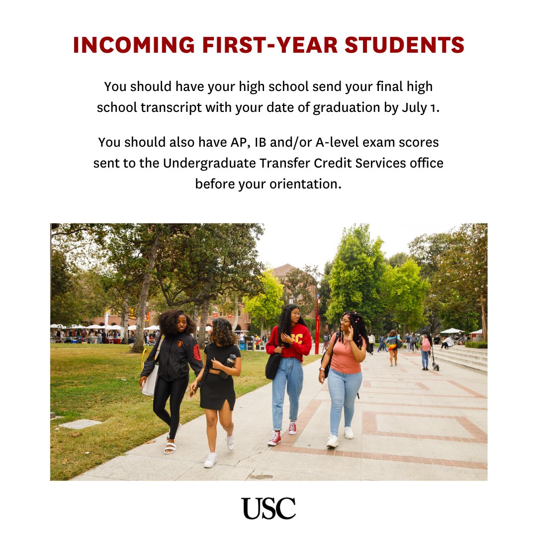 USC Admission on X: &ldquo;Incoming first-year students: Submit your 