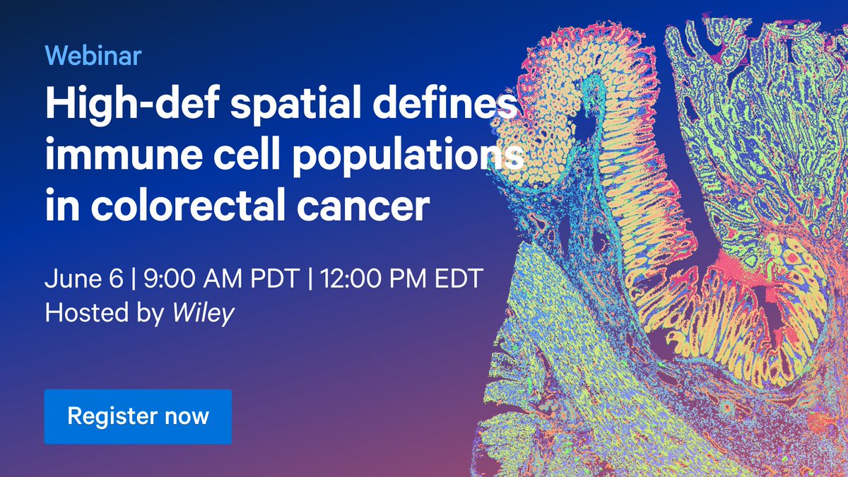 10xGenomics's tweet image. #VisiumHD @biorxivpreprint is hitting the webinar big screen. Register to hear 10xers discuss how high-def, whole transcriptome spatial profiling revealed immune populations in #colorectal cancer: bit.ly/4c04gYy