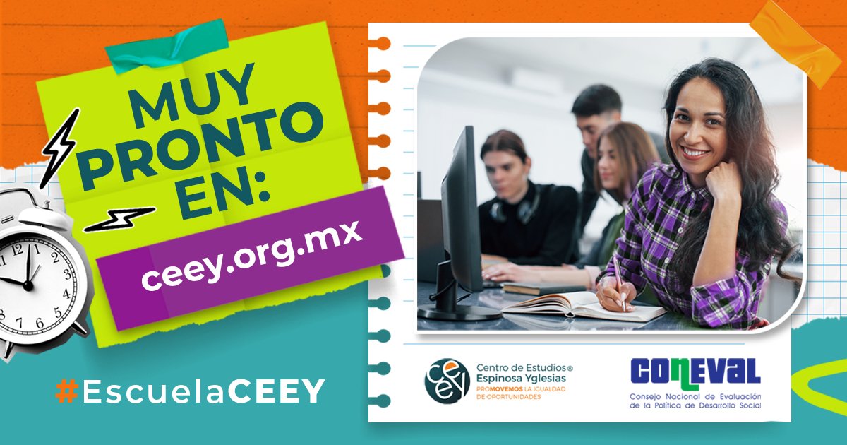 coneval's tweet photo. ¡Ya se viene la XV Escuela de Verano sobre Movilidad Social #EscuelaCEEY! 🥳
Checa los temas que se abordarán en esta edición que por primera vez organizamos @ceeymx y #CONEVAL. ⚡
Falta poco para lanzar la convocatoria. Espérala. 🚀
#EscuelaDeVerano #CEEY #MovilidadSocial https://t.co/c8ov8A4urM