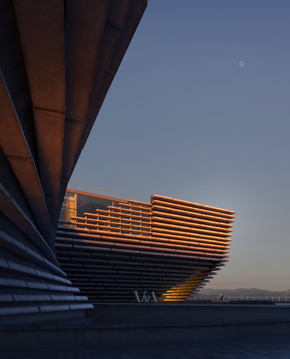 Something different for Friday—Located along the waterfront in the northern city of Dundee, Scotland, Corona community member CG Artist Magpies meticulously recreates Kengo Kuma and Associates' Victoria and Albert Museum. 🔗 See more: bit.ly/4bV3VXe