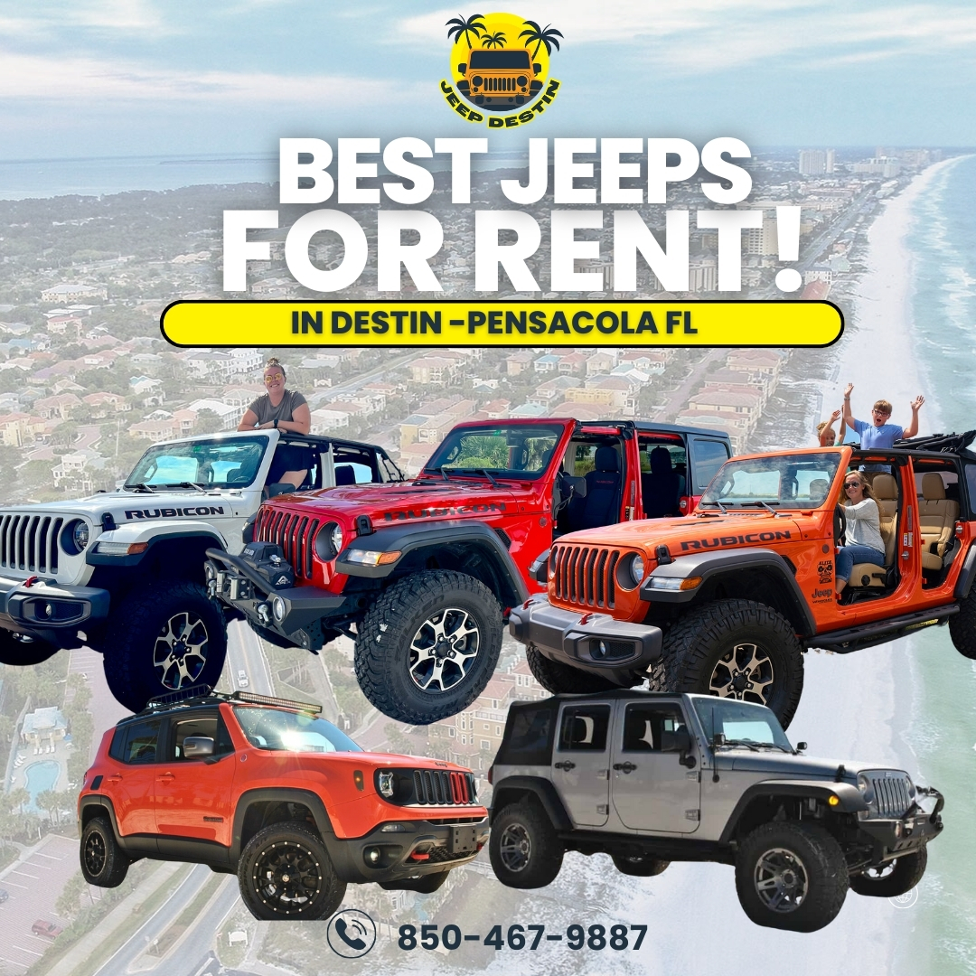 Discover the beauty of Destin and Pensacola in style with our top-notch rentals! BEST RATES IN TOWN! 🌟🚗

Book now 👉 jeepdestin.com

#jeepdestin #jeeprentals #carrentals #jeeplife #destin #crabisland #rubicon #pcb #pensacola #summertime