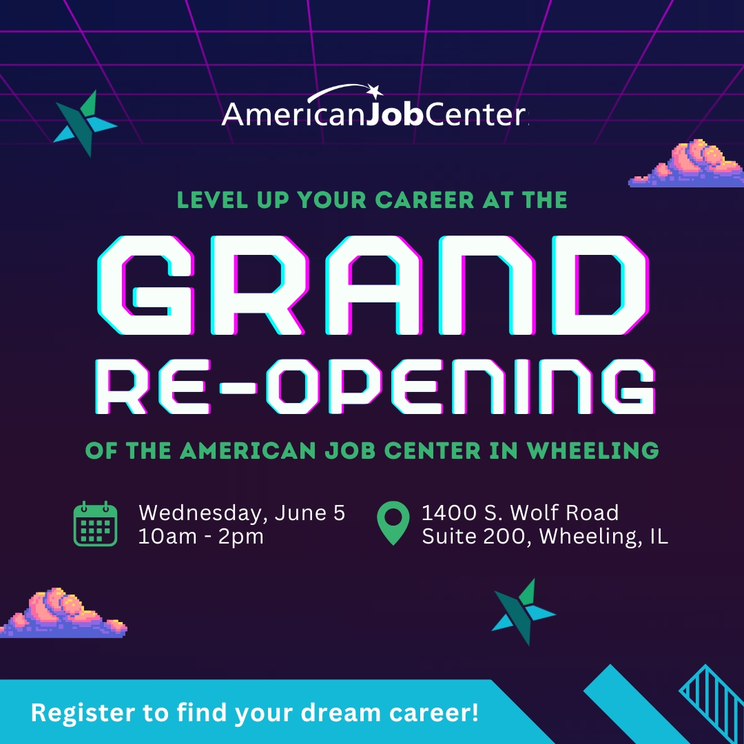 Get expert help with your resume, sharpen your interview skills, practice your elevator pitch, meet potential employers, and attend a free workshop on June 5.

Register now at bit.ly/AJCwheeling.

#CareerGoals #AJC #AmericanJobCenterWheeling #CareerSeekers #CareerEvent
