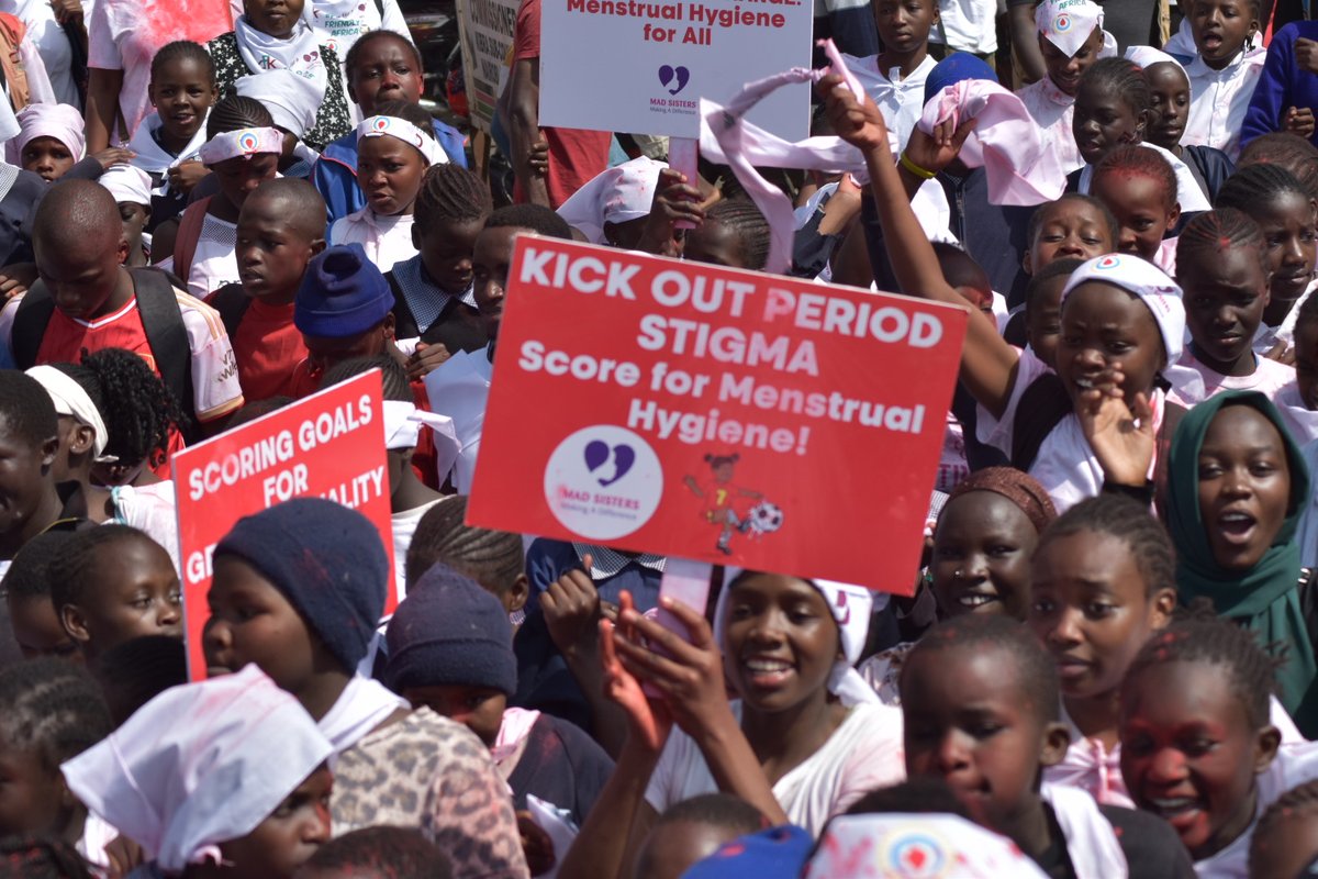 We kicked off #MenstrualHygieneDay with a procession from our #CFKAfrica HQ in #Kibera to the DC’s playgrounds! Marching together, we’re breaking barriers of stigma and encouraging conversations about menstrual health.