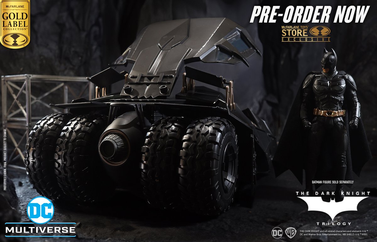 Lucius Fox™ & Tumbler™ (The Dark Knight™) Gold Label 2-pack is available for pre-order NOW exclusively at McFarlane Toys Store! ➡️ bit.ly/LuciusFoxTumbl… #McFarlaneToys #DCMultiverse #LuciusFox #TheDarkKnight #Tumbler #Batman