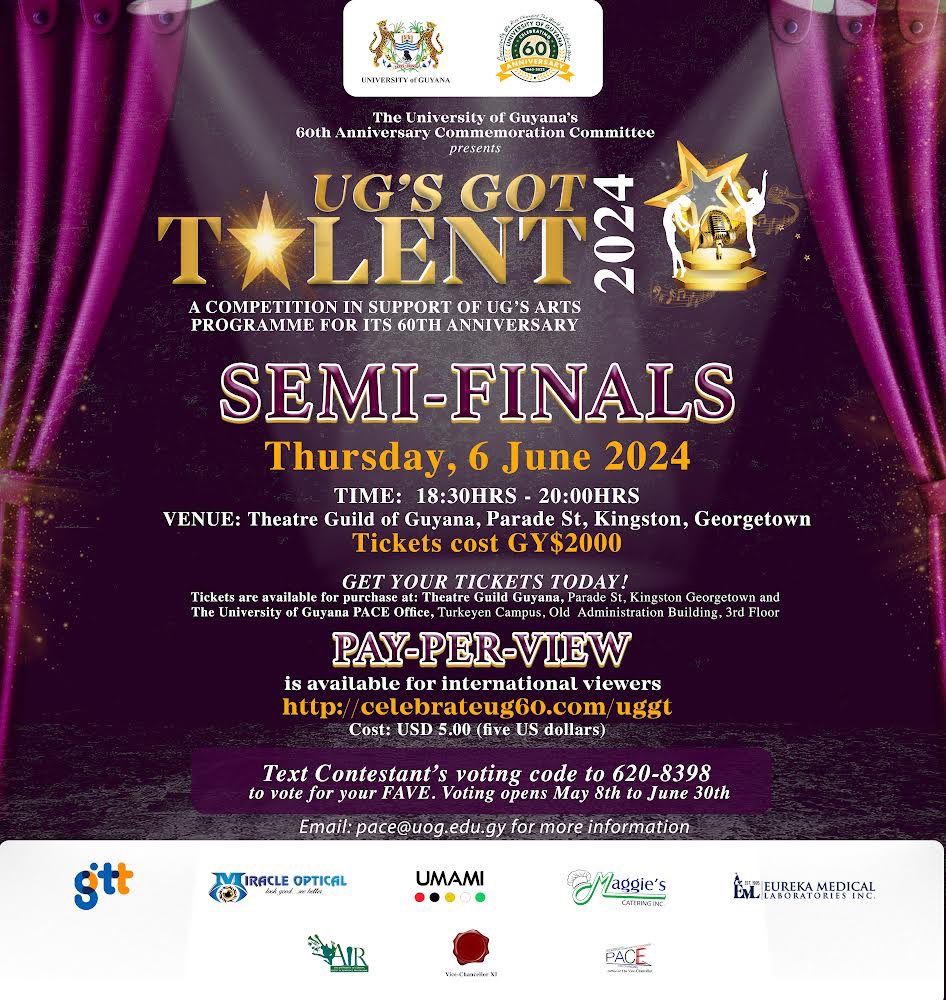 Hurry and Get Your Tickets, Today!

UG's Got Talent 2024 Semi-Finals is here and promises to be an unforgettable evening. Whether you are into singing, dancing, dramatic poetry, or spoken word, there is something for everyone to enjoy.