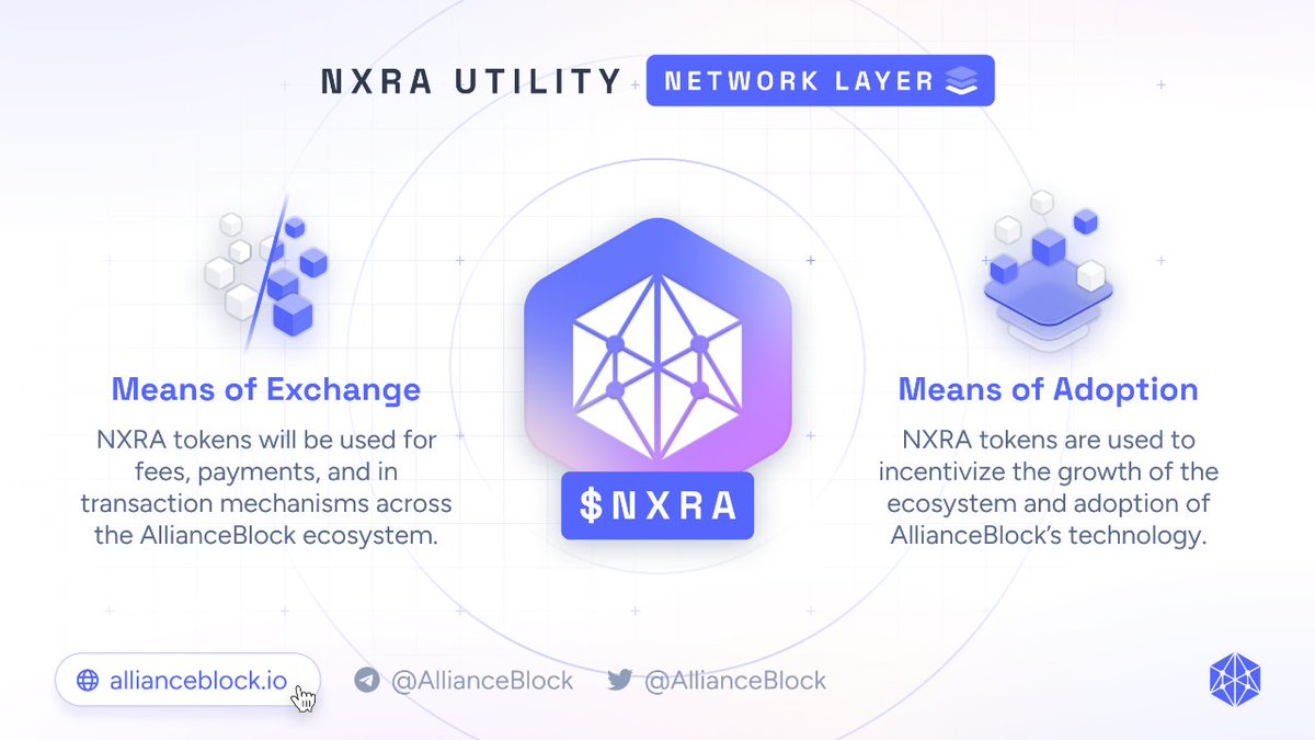 ❐ #NXRA

What is AllianceBlock ( $NXRA )?

AllianceBlock is a decentralised finance (DeFi) infrastructure project that aims to enhance various aspects of DeFi, including interoperability, security, scalability, and decentralised governance.