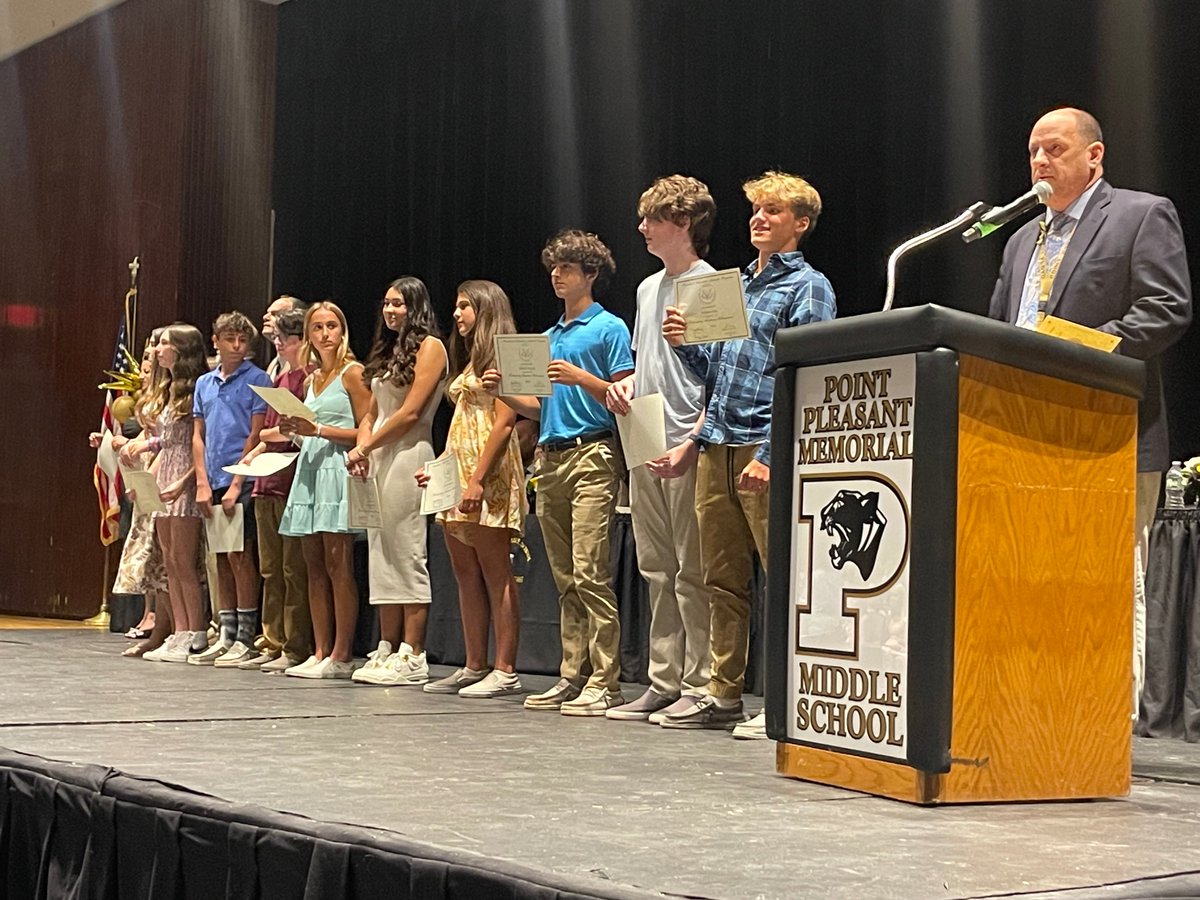 PtBoroSchools's tweet photo. It was a fantastic night celebrating our 8th graders at the Memorial Middle School Academic Awards Ceremony! Congratulations!🏆🐾 #PantherPath https://t.co/baCyGf5xwx