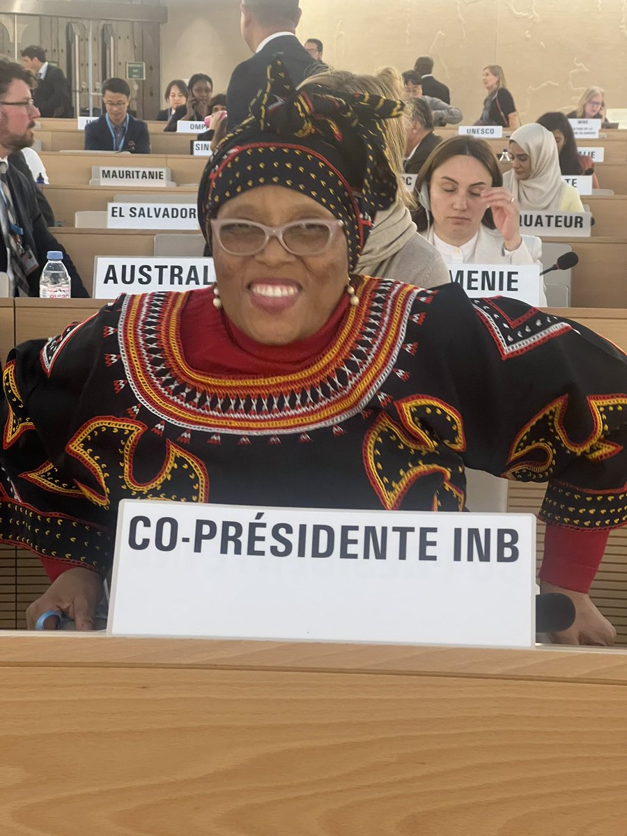 UPDATE‼️A very upbeat INB Co-Chair Ms. Precious Matsoso gives an INB update. There is an official decision to extend the mandate of the INB to finish its work as soon as possible!!! #WHA77