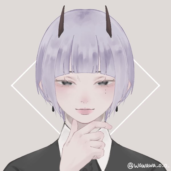 「earrings grey hair」 illustration images(Latest)