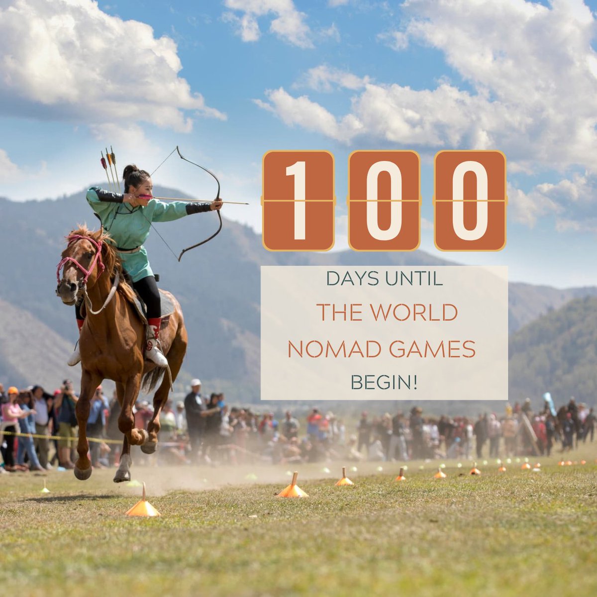 Forget about the #Olympics, we're counting down to another epic sporting event this year!🤩

#Kazakhstan is hosting the 5th World Nomad Games, a colorful celebration of the rich traditions of Central Asia. With just 100 days to go, we can’t WAIT to see what unfolds! 🇰🇿