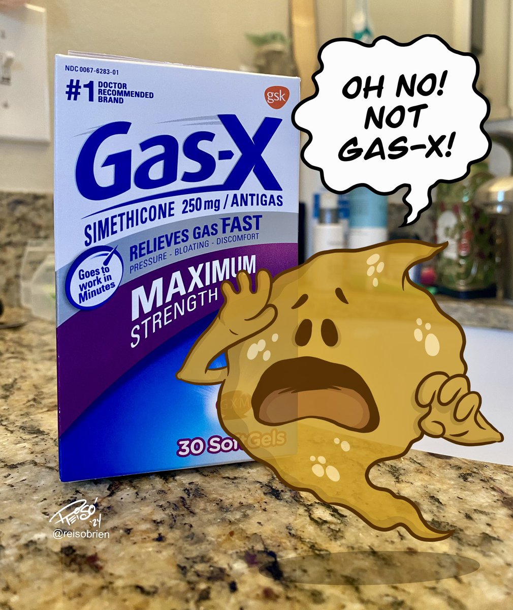 Today’s “Made Up Mascot” is Blurp! The stinky little cloud that nobody wants on airplanes or in office meetings! But not to worry, Gas-X is here to send the Blurps away! @GasX