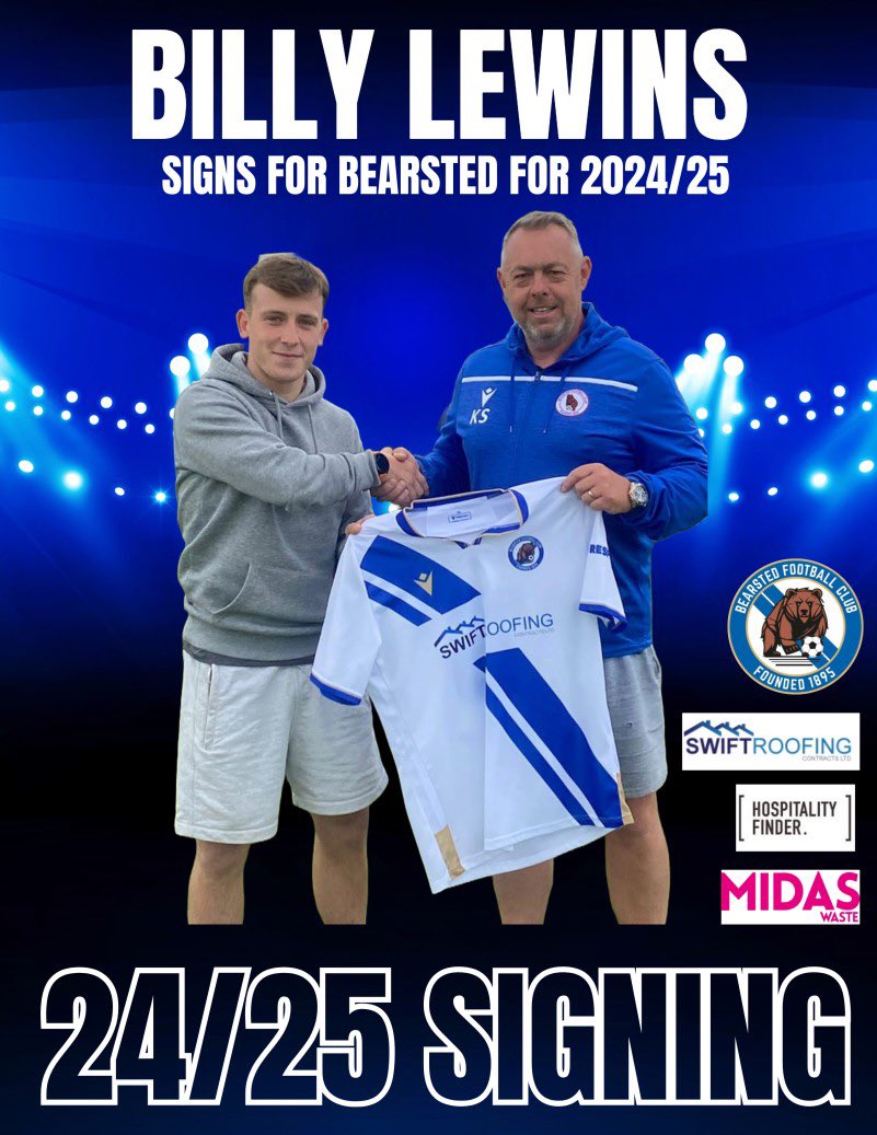 We are pleased to announce our second summer signing midfielder Billy Lewins who joins us from Tunbridge Wells. Another great addition to the Bears.  Welcome to the Club <a href="/billylewins15/">Billy Lewins</a>