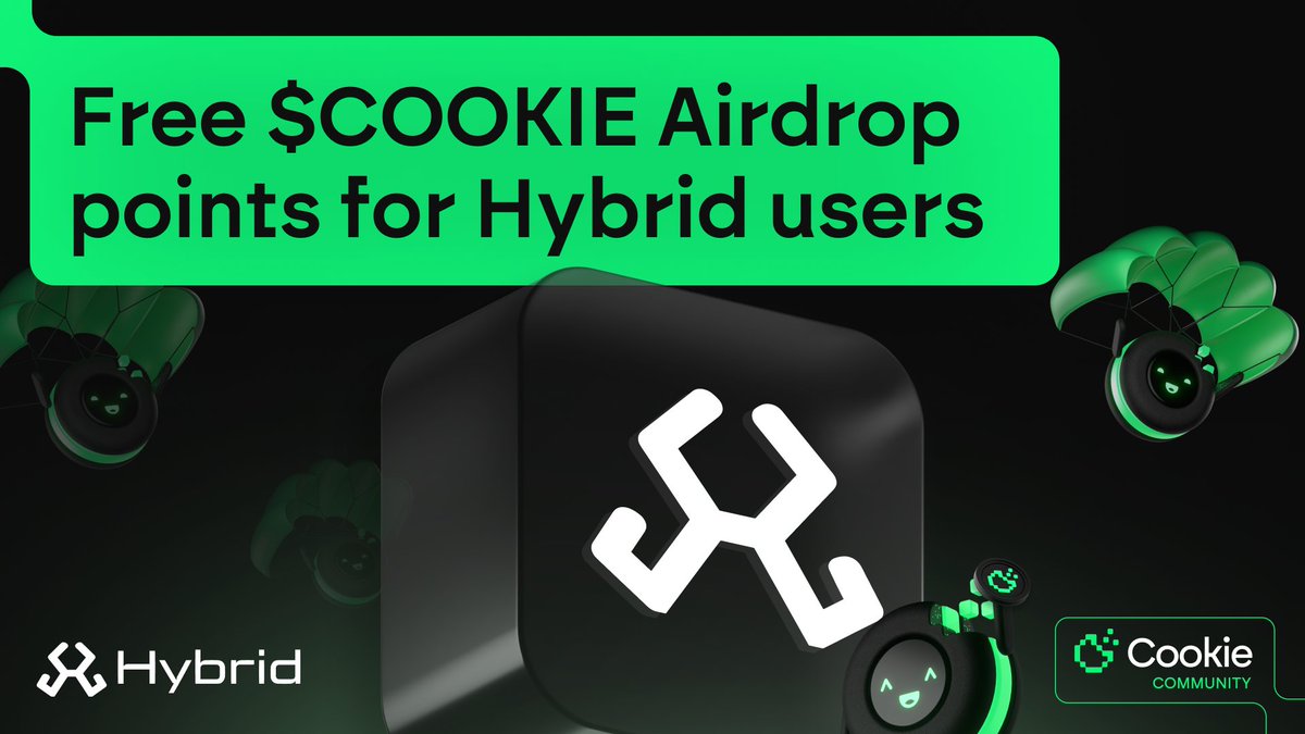 We have something for you guys together with our highly valued partner @Cookie3_com 🍪 As part of our collaboration with @Cookie3_com and @cookie_cmty_dao, Hybrid users can now get free $COOKIE airdrop points! The points and the airdrop are granted just for your historic Hybrid