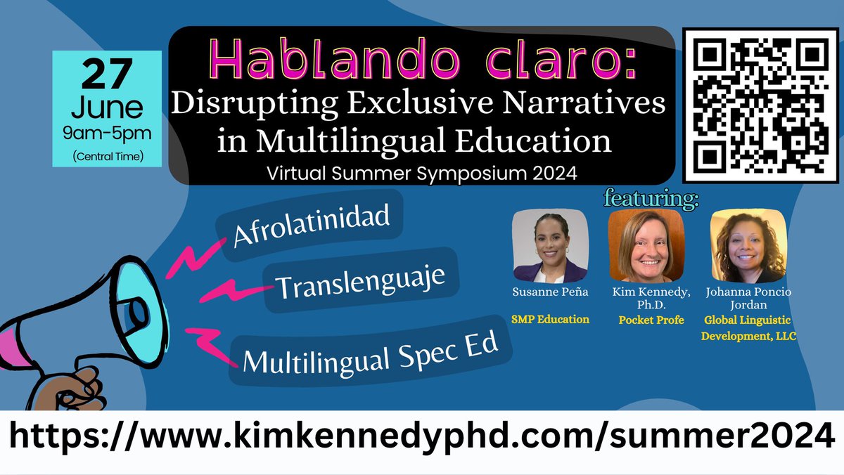 kimkennedyphd's tweet image. From Translanguaging to Afrolatinidad and Bilingual Special Education, join us in breaking barriers and fostering inclusivity for student success. 

#kimkennedyphd #susannepena #johannaponciojordan