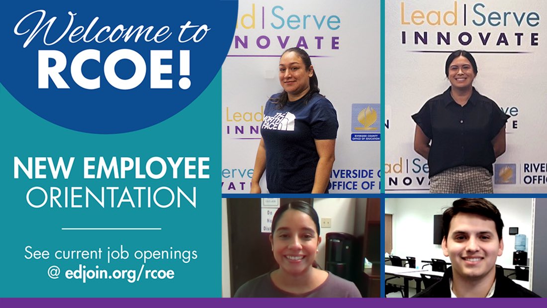 Recently we welcomed 4 new RCOE team members. From Community Assistant to Head Start Instructional Assistants, and Building & Grounds Maintenance, we have many great job opportunities to choose from. GO TO edjoin.org/rcoe to find a position at RCOE that’s right for you!