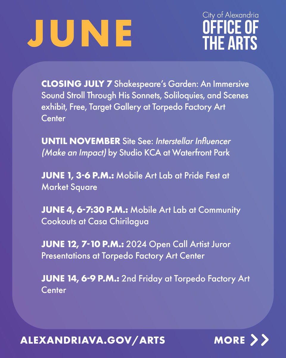 City of Alexandria's Office of the Arts tweet media