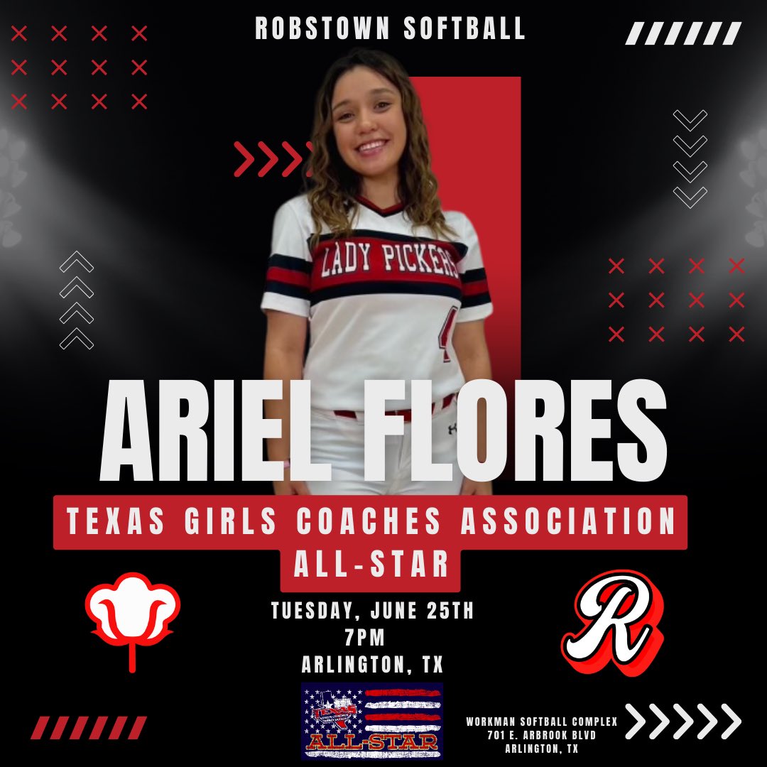 Congratulations to our very own, Ariel Flores, on being named to the Texas Girls Coaches Association All-Star Team. The game will take place in Arlington, TX on June 25th.