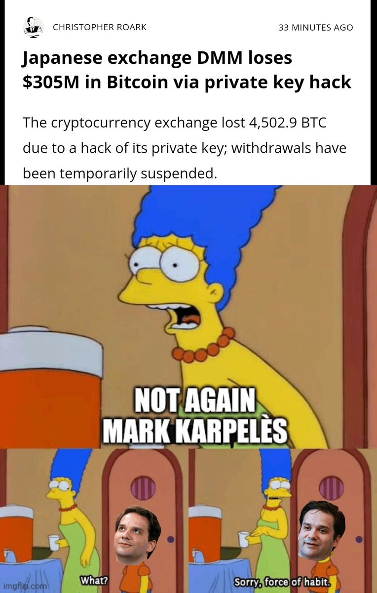 A japanese exchange was just drained of 4500 #bitcoin worth $300 Mio...  Keep your private keys secured!