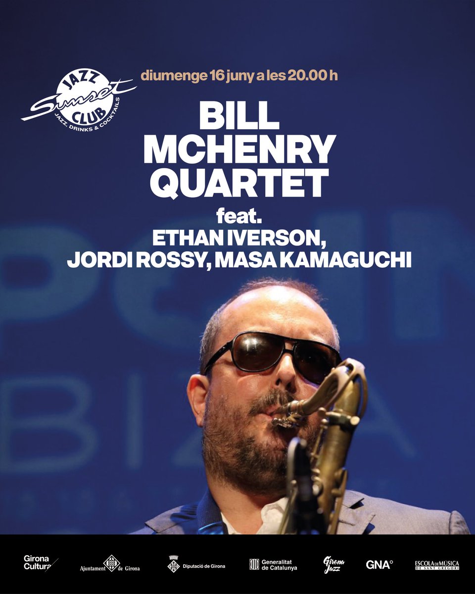 Coma colofó a la temporada, us hem preparat aquest concert estel·lar amb quatre dels nostres músics favorits. Mentrestant, fem uns dies de vacances i tornarem dilluns 10 de juny a les 19 h. #GironaJazz #JoSocSunset