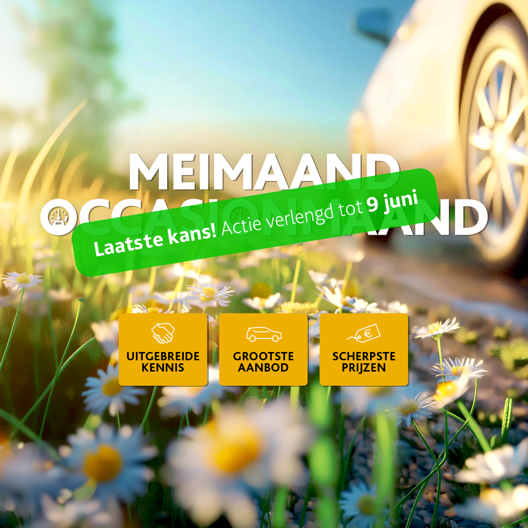 𝗛𝗲𝘁 𝘄𝗮𝘀 𝗠𝗲𝗶𝗺𝗮𝗮𝗻𝗱, 𝗢𝗰𝗰𝗮𝘀𝗶𝗼𝗻𝗺𝗮𝗮𝗻𝗱 𝗲𝗻 𝘄𝗲 𝗴𝗮𝗮𝗻 𝗴𝗲𝘄𝗼𝗼𝗻 𝗱𝗼𝗼𝗿! 🌼

Bij Van Mossel is het in juni nog héél even mei. Dit is jouw laatste kans om te profiteren van onze occasions tegen de scherpste prijs.