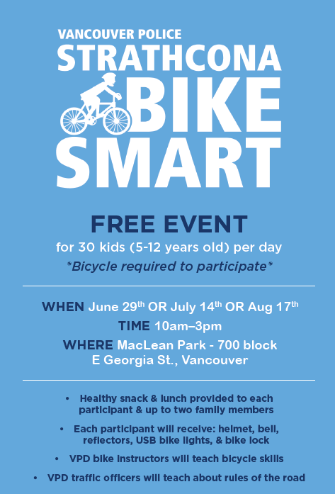Vancouver Police Foundation (@vanpolicefnd) on Twitter photo The VPD Strathcona Bike Smart program is back in 2024 with 3 dates! For more information and to register visit vancouverpolicefoundation.org/events/bikesma….
This program is proudly supported by the VPF!
cc: <a href="/VancouverPD/">Vancouver Police</a> The VPD Strathcona Bike Smart program is back in 2024 with 3 dates! For more information and to register visit vancouverpolicefoundation.org/events/bikesma….
This program is proudly supported by the VPF!
cc: <a href="/VancouverPD/">Vancouver Police</a>